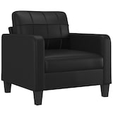 thumbnail of vidaXL Sessel mit Hocker Schwarz 60 cm Kunstleder