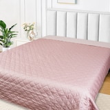thumbnail of Tagesdecke Überwurf Bettüberwurf 220x240 Rosa Sofaüberwurf Rauten Gesteppt Wattiert warm