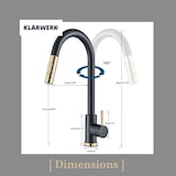 thumbnail of JANA | Grifo de cocina extensible de acero inoxidable premium dorado negro | alto Bogo alta presión giratorio 360° 2 conexiones | Grifo Gastr