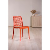 thumbnail of Set 6 Sedie in polipropilene con fibra di vetro impilabili per esterno e giardino, bar e ristorante, cucina design moderno - Anna - Papaya