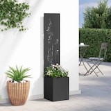 thumbnail of vidaXL Blumentopf mit dekorativem Paneel Schwarz 32 x 140 cm