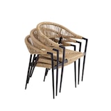 thumbnail of METRO PROFESSIONAL Silla apilable Lario con reposabrazos, aluminio/poliéster, diseño Rope, negro