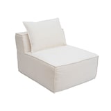 thumbnail of Sofá em L HWC-O54, sofá lounge com otomano, modular extensível direita/esquerda, tecido/têxtil 63x270x190cm ~ creme