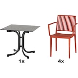 thumbnail of SIENA GARDEN Urban Lights Set 5teilig Lane Sessel gastrotauglich brick mit Tisch Sola 80x80