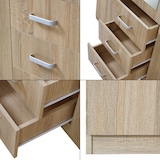 thumbnail of Helloshop26 - Guarda-roupa moderno para quarto peça de armazenamento atemporal 5 prateleiras 3 gavetas + espelho MDF 176 x 120 x 52 03_0006369