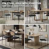 thumbnail of ML-Design Esszimmerstühle 4er-Set Schwarz – gepolsterte Rattanstühle mit gebogener Rückenlehne und Netzdesign, Metallbeine, ergonomisch, ideal für