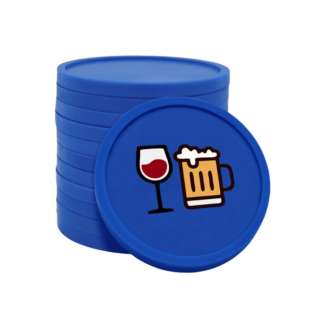 CombiCraft bier en wijn munten donker blauw Ø29mm enkelzijdig bedrukt - 100 stuks