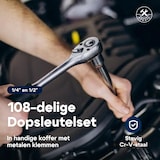 thumbnail of 4toolz ® Doppenset 108-delig in Koffer - 72 tands Ratels 1/2" en 1/4'' Doppen en Bit-set