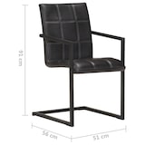thumbnail of vidaXL Eetkamerstoelen 2 st echt leer zwart