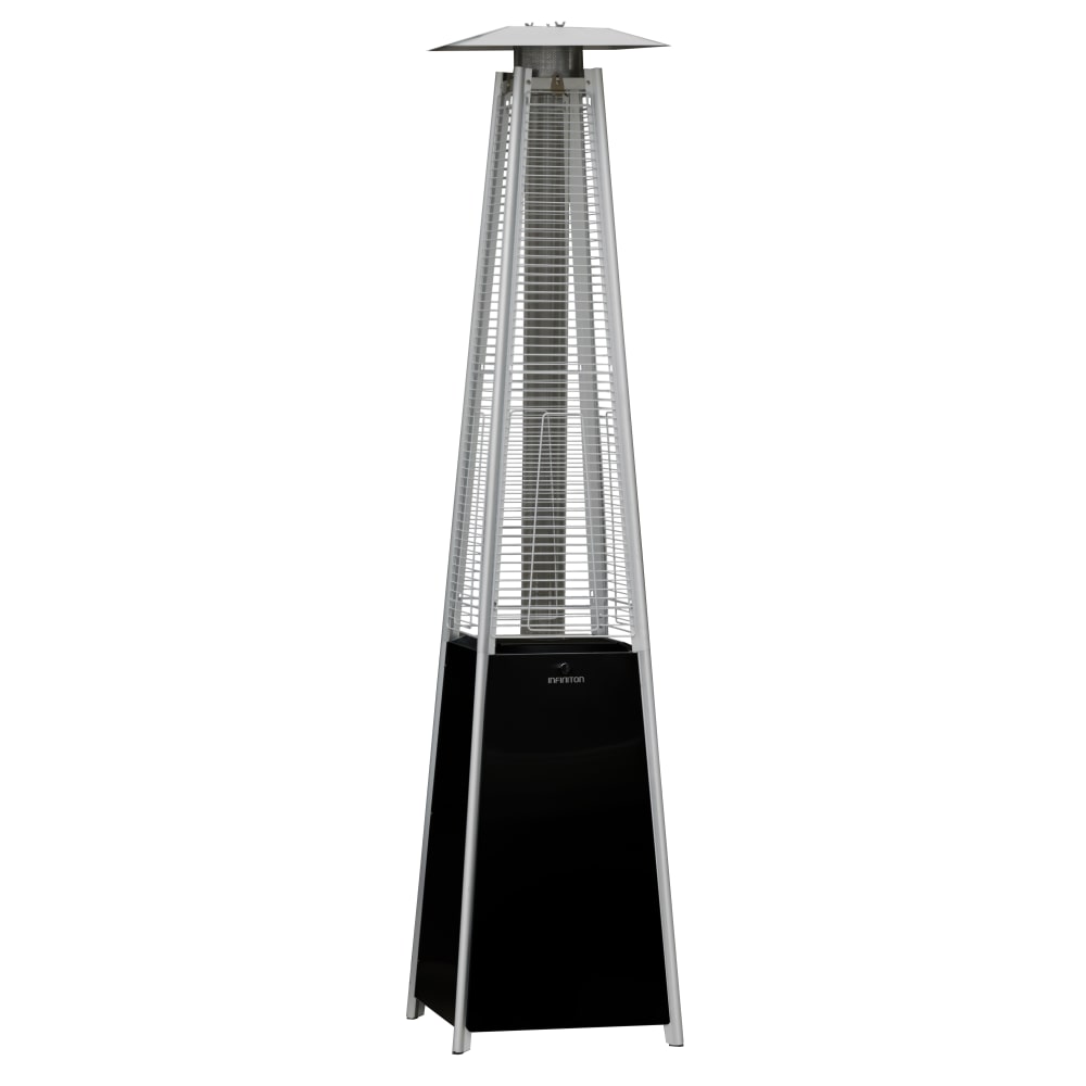 INFINITON Estufa de Gás Exterior PG-SA02, Tipo Pirâmide, Butano/Propano, Sistema Anti-queda, Rodas Móveis, Preto