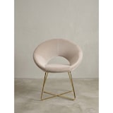 thumbnail of Esszimmerstuhl Samt Beige Küchenstuhl mit goldenen Beinen, Schalenstuhl Stoff / Metall, Design Polsterstuhl, Stuhl Esszimmer