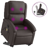 thumbnail of vidaXL Massagesessel mit Aufstehhilfe Dunkelbraun Echtleder