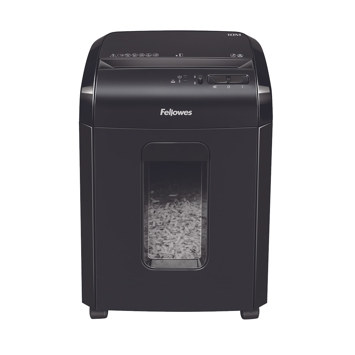 Destructora trituradora de papel Fellowes 10M, uso personal, destruye hasta 10 hojas en micropartículas 2x12mm, DIN P-5, papelera 19L/387 hojas