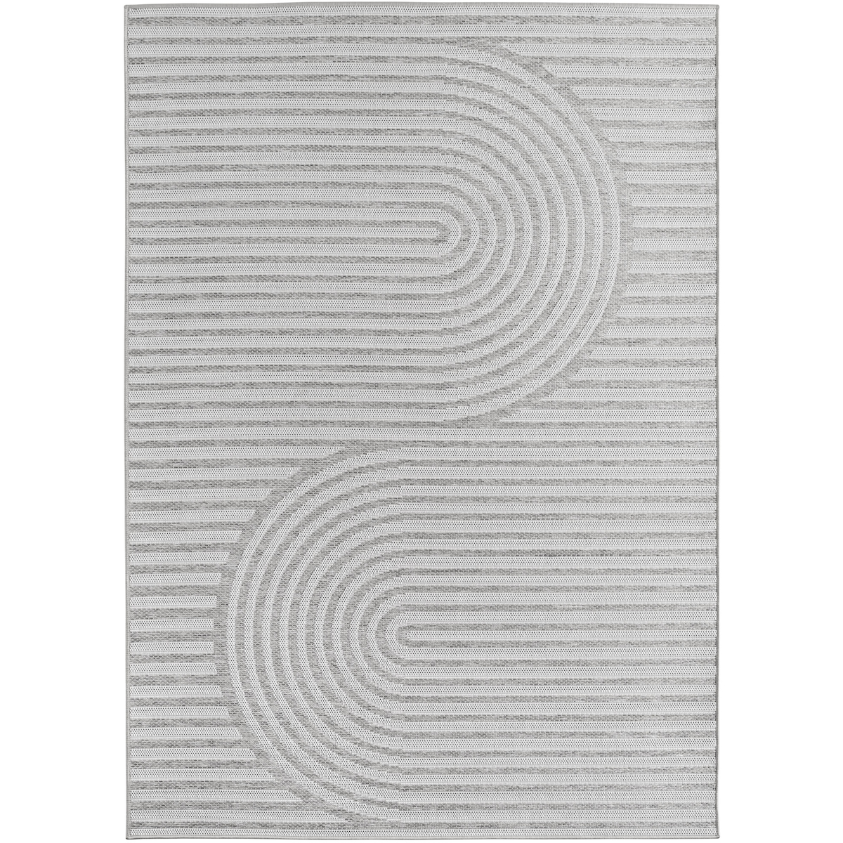 Carpetsale24 Outdoor Teppich Grau 120x170 cm, Wetterfest, ideal für Küche, Balkon, Terrasse, Garten auch Wohnzimmer, Skandinavisches Boho-Design