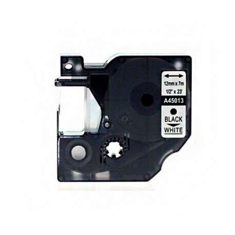 Dymo D1 45013 Cinta de Etiquetas Generica para Rotuladora - Texto negro sobre fondo blanco - Ancho 12mm x 7 metros - Reemplaz...