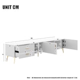 thumbnail of Merax TV-Ständer für 75-Zoll-Fernseher, Lowboards, TV-Boards, TV-Schrank, Entertainment-Center, TV-Konsolentisch weiß