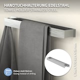 thumbnail of Handtuchhalter zum Kleben ohne Bohren mit Haken 42 cm Silber aus Edelstahl