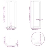 thumbnail of Helloshop26 - Juego de 2 patas de consola en forma de T 38 x 25 x 73 cm con niveles ajustables diseño moderno acero negro 02_0057313