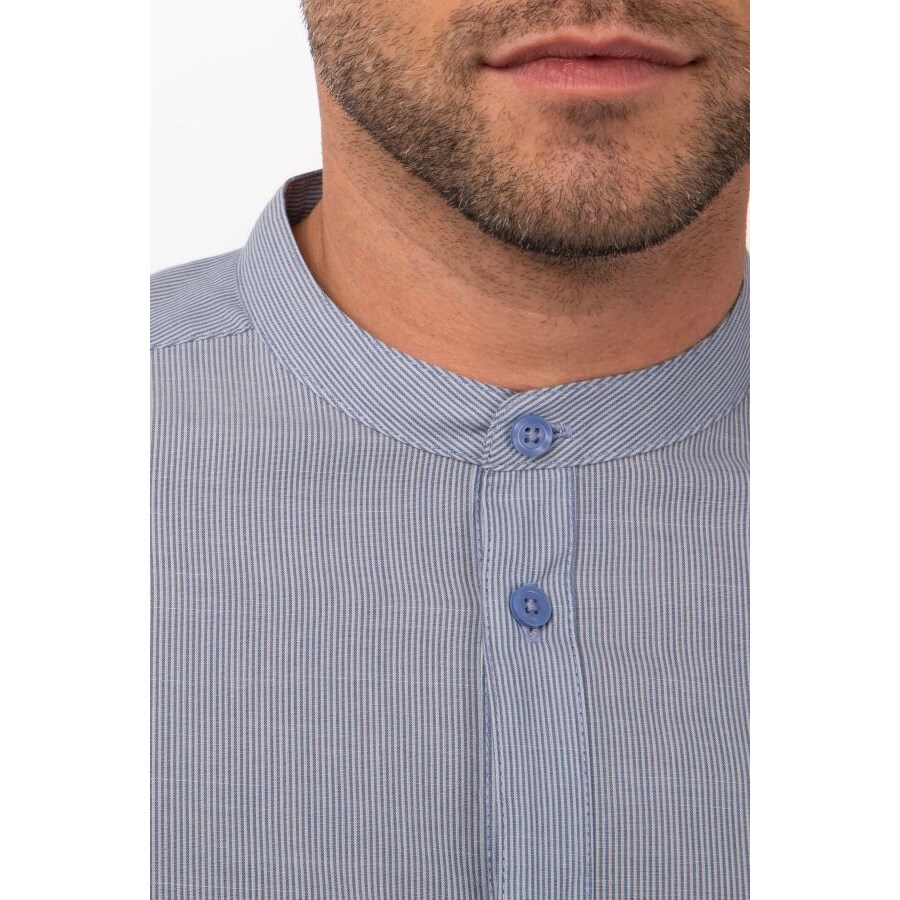 Chef Works® VERISMO Herren Stehkragenshirt der Contemporary Collection Artikel SFB02 Blau Größe 3XL