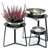 thumbnail of DanDiBo Blumenhocker Metall mit Topf Schwarz Silber Blumenständer 96091 3er Set Blumensäule Modern Pflanzenständer Pflanzenhocker