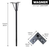 thumbnail of WAGNER Möbelbein HAIRPIN LEG Retro - 12 x 12 x 71 cm, Stahl, schwarz, Bein schräg & Anschraubplatte - 12847101