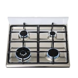 thumbnail of Gasline Gas-Standherd Gasbackofen mit Thermostat, 60cm SHGG6060FGWW,  Grill, Umluft, Weiß / gewalztes Edelstahl, elektrische Zündung Erdgas Propangas