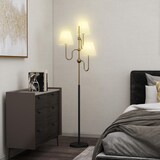 thumbnail of HOMCOM Lampada da Terra 3 Punti Luce e Interruttore a Pedale Oro