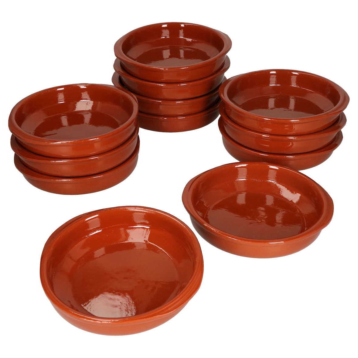 12er Set Cazuela mit Griffen Ton-Schale Bernd Ø 16cm Größe M Mittelalter Wikinger