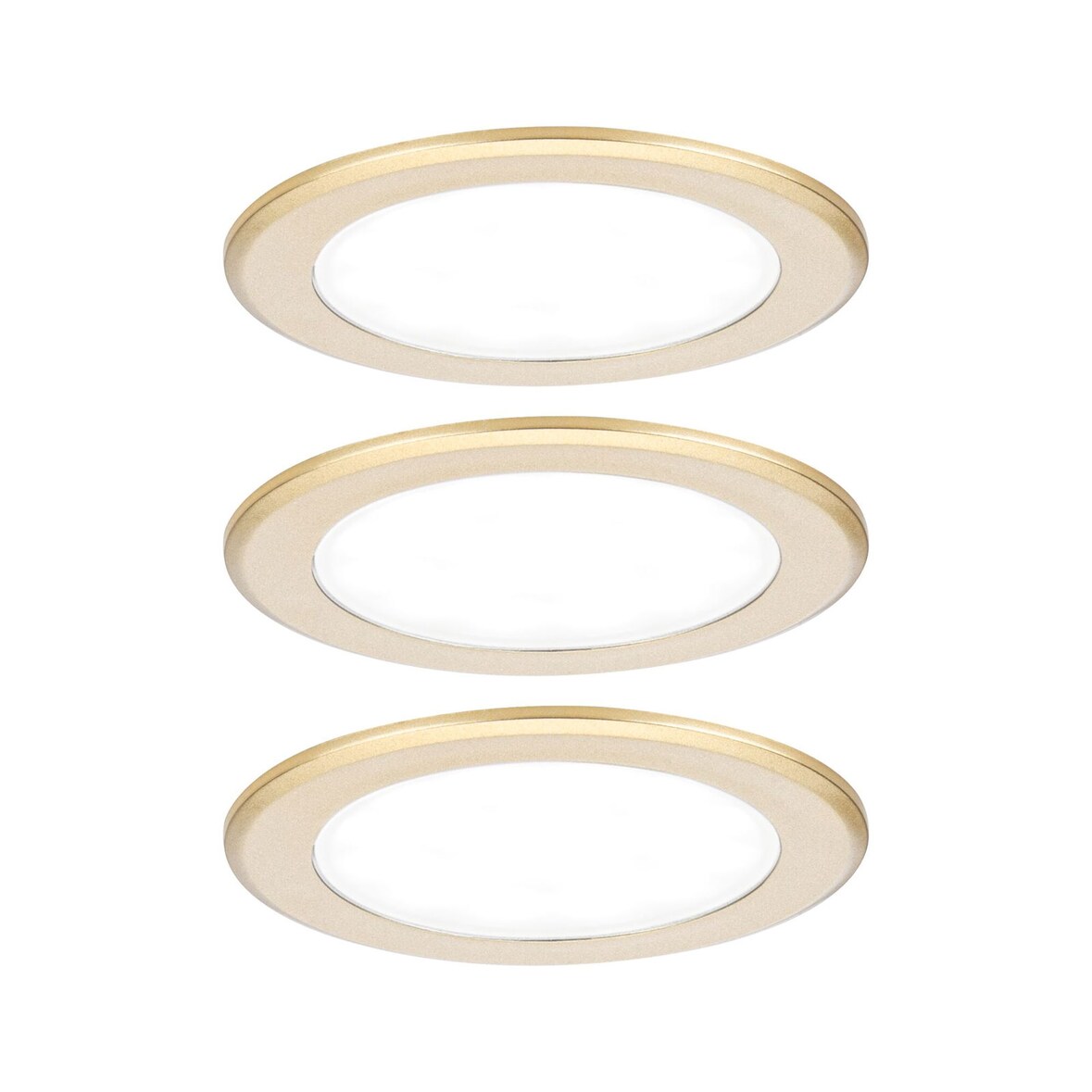 Paulmann LED Möbeleinbauleuchten 3er-Set  rund 65mm 3x2,5W 3x180lm 230/12V  4000K Gold matt 93124