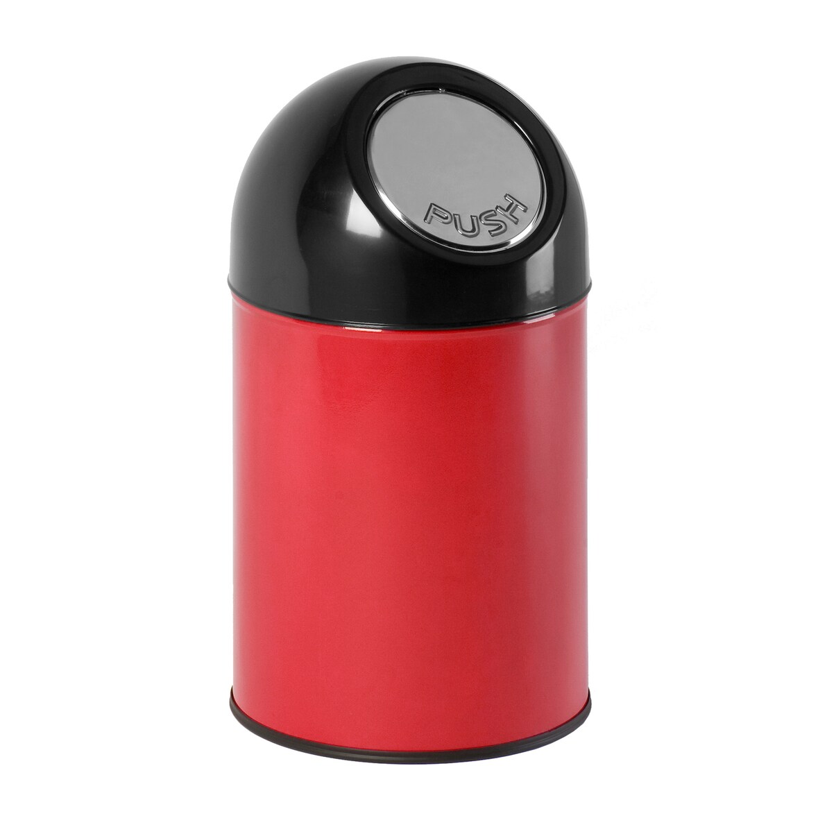 V-part Afvalbak met pushdeksel 30 ltr - rood, zwart