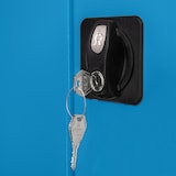 thumbnail of PROREGAL Flügeltürenschrank Owl mit 12 Fachböden + 58 Sichtlagerkästen | HxBxT 195x71x30cm | Lichtgrau/Lichtblau | Spind, Kleinteillager