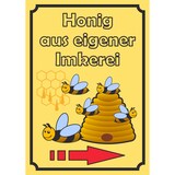 thumbnail of Verkaufsschild Schild Honig Hochkant mit Pfeil rechts A4 (210x297mm)