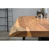 thumbnail of SalesFever massieve eettafel 3,5 cm Acacia natuurlijke boomrand 240 x 110 V-frame zwart