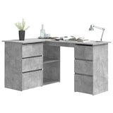 thumbnail of Scrivania ad angolo Grigio cemento 145x100x76 cm Modello Nova Bois in derivati \u200b\u200bdel legno