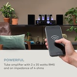 thumbnail of Amp VT Röhrenverstärker HiFi-Verstärker 2x35W RMS BT Opt./Koax./AUX-In Schwarz-Metallic