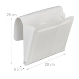 thumbnail of Relaxdays Betttasche, zum Einhängen, 5 Fächer, Aufbewahrung Bett & Sofa, Filz Bettorganizer HBT 26 x 28 x 5 cm, weiß