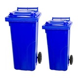 thumbnail of Mega Deal 2x PROREGAL 2-Rad-Mülltonne, 120 & 140 Liter, HDPE Kunststoff, Blau, Mülltonne, Müllgroßbehälter, Mülleimer, Abfalltonne, Müllbehälter