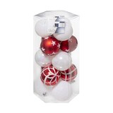 thumbnail of Déco de sapin Lot de 15 Boules de Noël D 5 cm - Rouge et Blanc