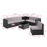 thumbnail of tectake Conjunto de móveis de rattan Verona  Preto