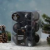 thumbnail of Weihnachtskugeln bruchfest 6cm Christbaumkugeln schwarz 12 Stück