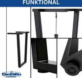 thumbnail of DanDiBo 2x Tischbeine Metall Schwarz 72 x 72 cm Tischgestell Höhenverstellbar 96668 Tischfüße Möbelfüße Tischkufen Esstisch Beine