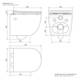 thumbnail of LuxeBath Wand-WC spülrandlos 54 cm lang Schwarz matt – Tiefspüler Keramik, Tornadospülung, Nano, WC-Sitz Softclose abnehmbar