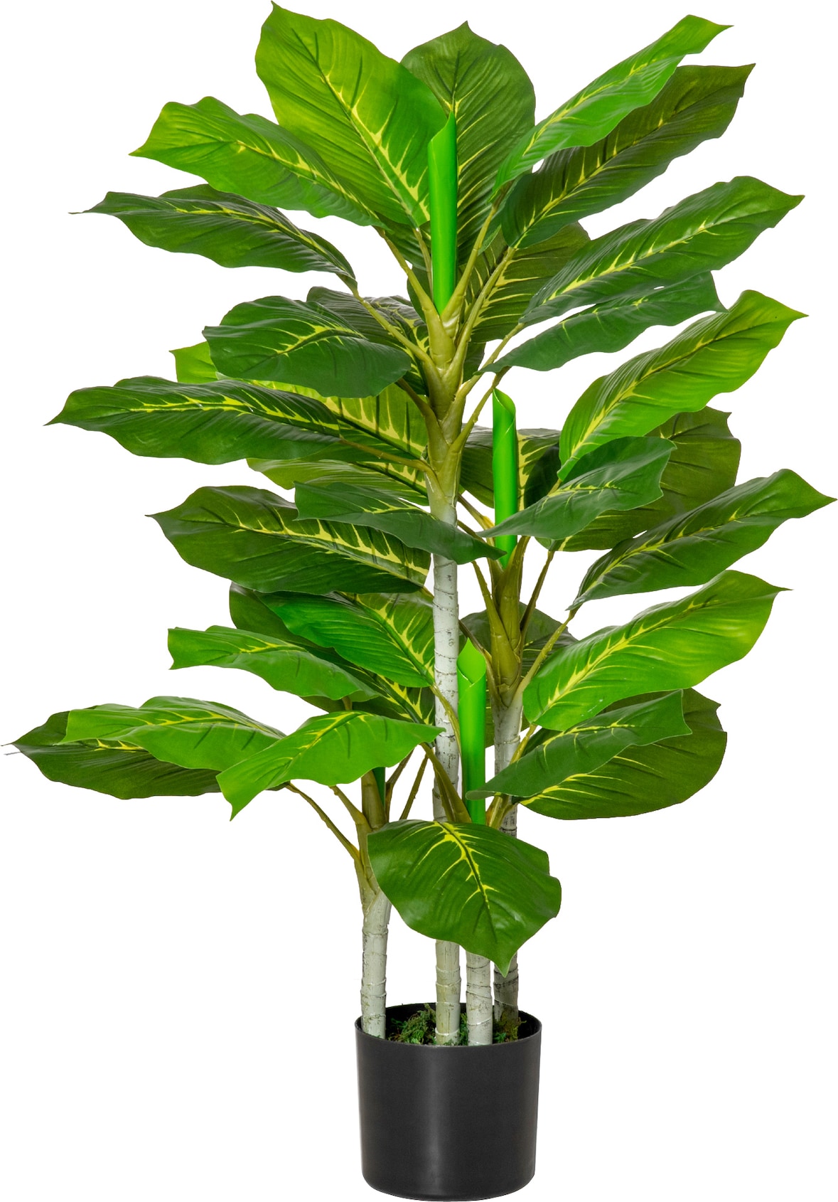 Árbol Artificial 95 cm con 33 Hojas Realistas en Maceta de Cemento Planta Falsa Perenne Interior para Decoración en Salón Oficina
