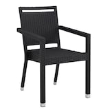 thumbnail of METRO PROFESSIONAL Stapelbare stoel met armleuningen en handgreep Barbados, polyrattan, zwart