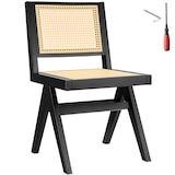 thumbnail of tectake Sedia in legno Lissy con intreccio viennese, stile boho - a pezzo nero