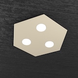 thumbnail of Toplight Plafoniera da soffitto esagonale Hexagon 3 luci max 9W con attacco GX53, struttura colore sabbia, design moderno 40x46x3cm