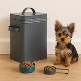 thumbnail of Relaxdays Metallbox, 6,5 L Aufbewahrungsbox mit Dosierhilfe, Tierfutter & Kaffee, luftdicht, Waschpulverdose, beige