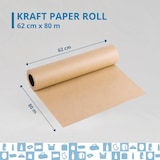 thumbnail of Kraft Natur Geschenkpapierrolle 62cm x 80m – Für Handwerk, Souvenirs und Weihnachtsgeschenke