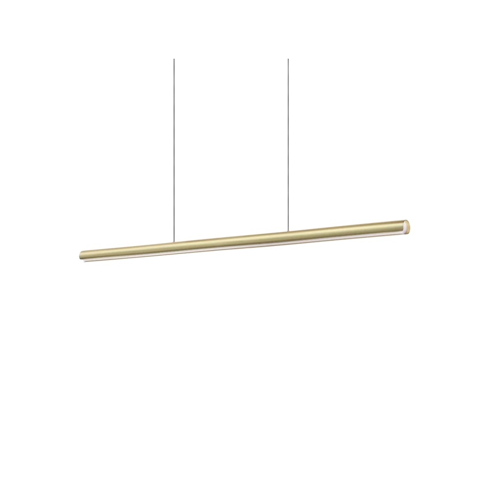 ideal lux, dorica sp1 d45, luminária de suspensão linear em alumínio cor de cobre com luz led.