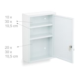 thumbnail of Relaxdays Medizinschrank, abschließbarer Apothekerschrank, HBT: 45 x 30 x 12 cm, 3 Fächer, zum Aufhängen, Stahl, weiß